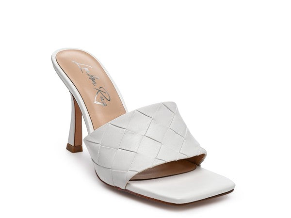 Carmen High Heeled Woven Square Toe Sandal - lolaluxeshop