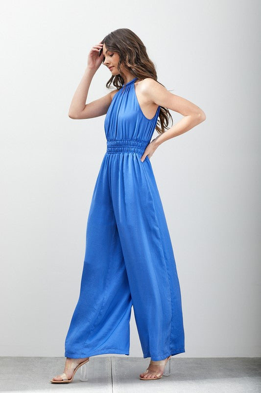 HIGH NECK SLEEVELESS JUMPSUIT - LOLA LUXE