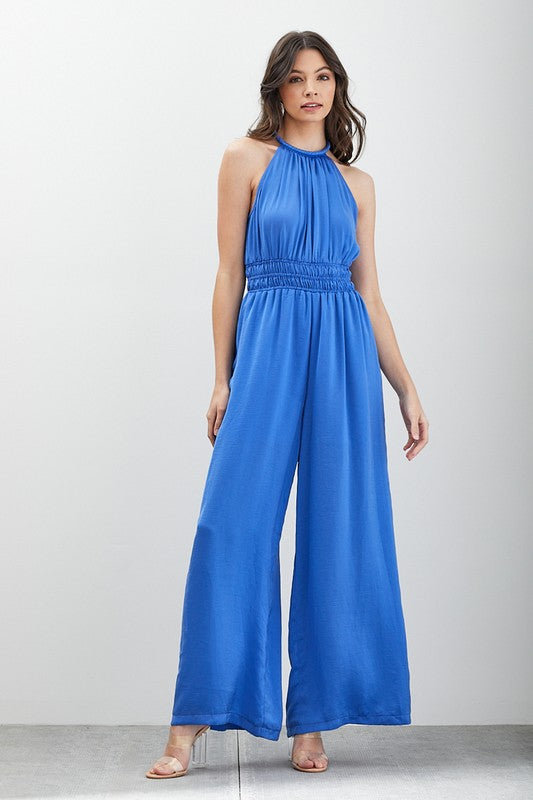 HIGH NECK SLEEVELESS JUMPSUIT - LOLA LUXE