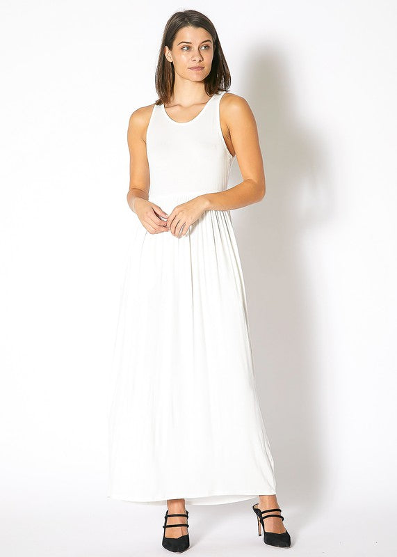 Sleeveless Pleated Maxi Dress - LOLA LUXE