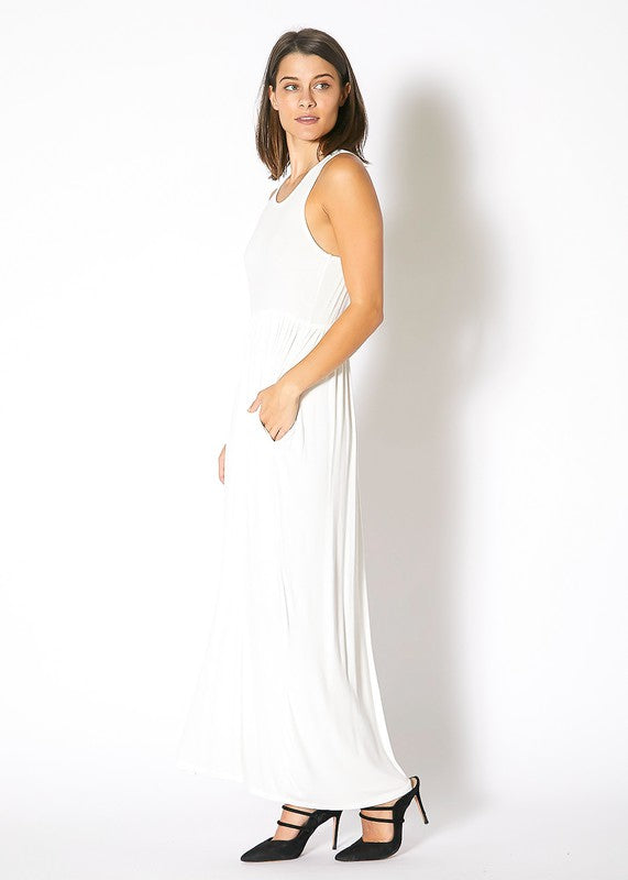 Sleeveless Pleated Maxi Dress - LOLA LUXE