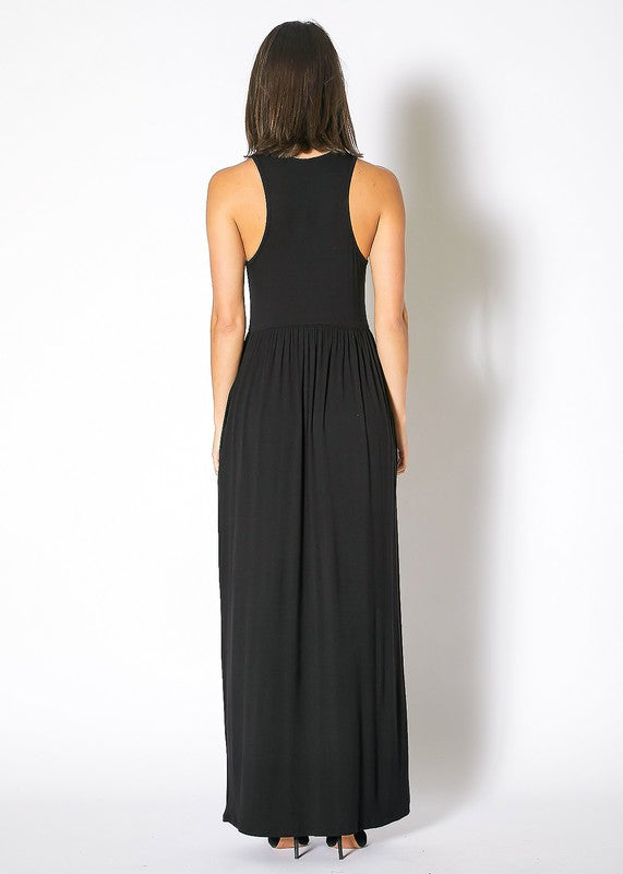 Sleeveless Pleated Maxi Dress - LOLA LUXE