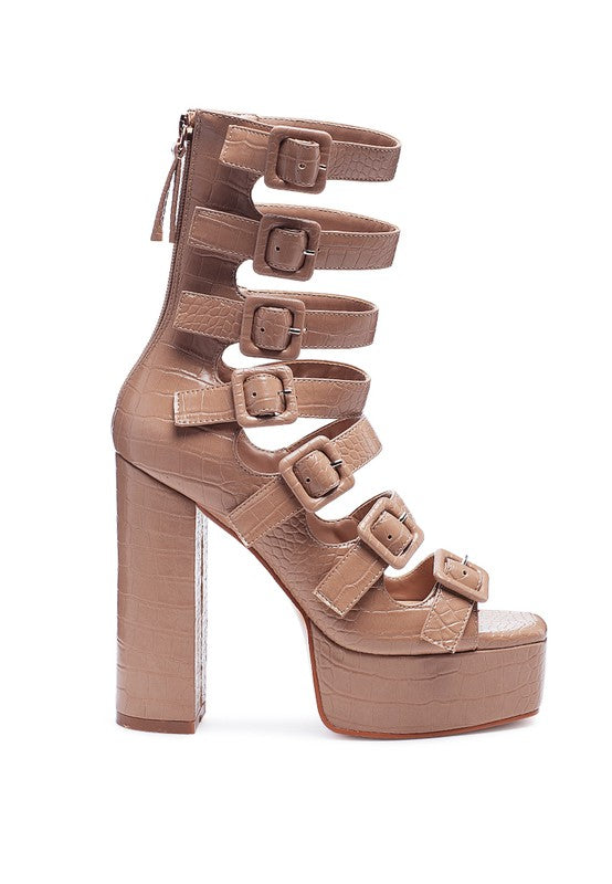 LONDON RAG SAROUCHI CAGED HIGH HEEL BUCKLE SANDAL - lolaluxeshop