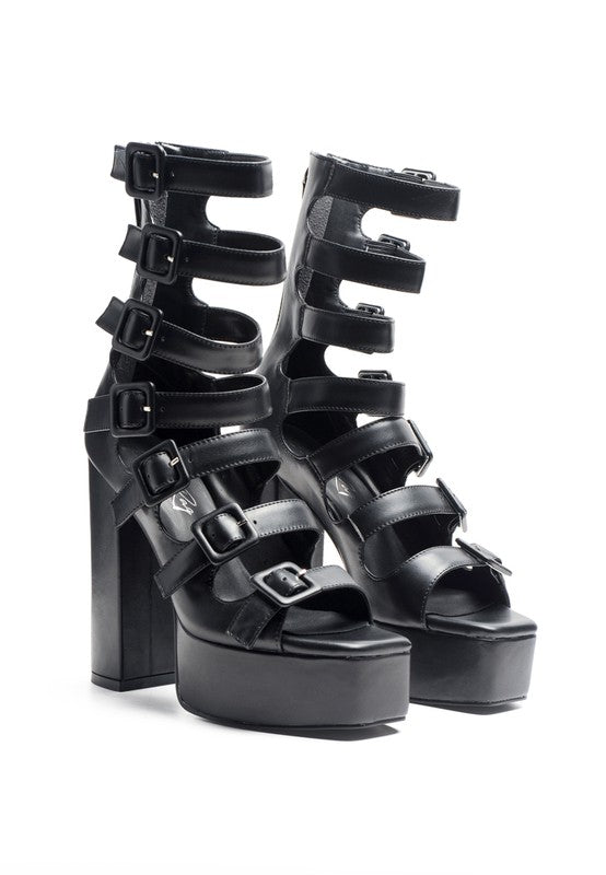 LONDON RAG SAROUCHI CAGED HIGH HEEL BUCKLE SANDAL - lolaluxeshop