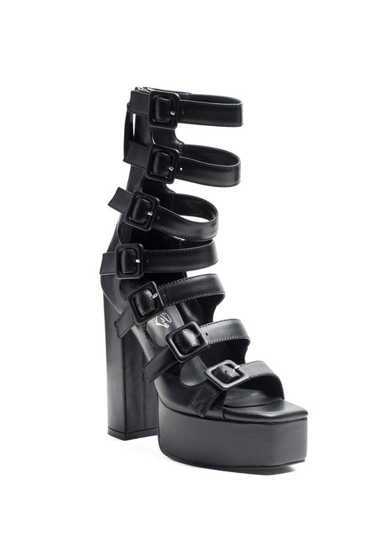 LONDON RAG SAROUCHI CAGED HIGH HEEL BUCKLE SANDAL - lolaluxeshop