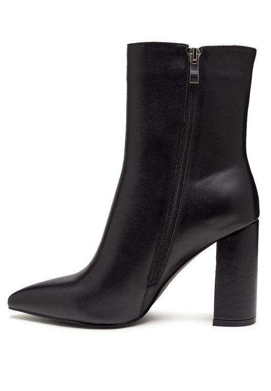 MARGEN ANKLE HIGH POINTED TOE BLOCK HEELED BOOT - lolaluxeshop