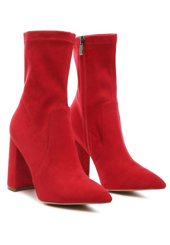 LONDON RAG ZAHARA POINTED BLOCK HEELED BOOT - lolaluxeshop