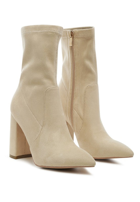 LONDON RAG ZAHARA POINTED BLOCK HEELED BOOT - lolaluxeshop