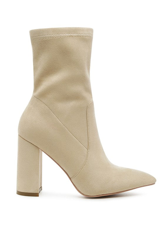 LONDON RAG ZAHARA POINTED BLOCK HEELED BOOT - lolaluxeshop