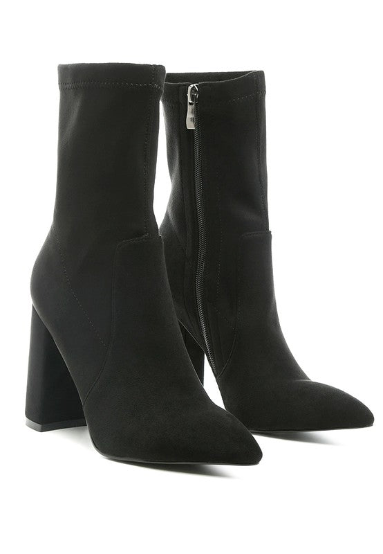 LONDON RAG ZAHARA POINTED BLOCK HEELED BOOT - lolaluxeshop