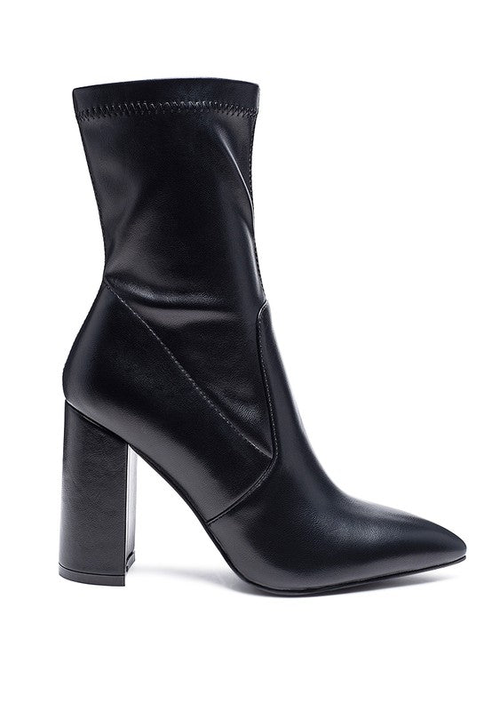 LONDON RAG ZAHARA POINTED BLOCK HEELED BOOT - lolaluxeshop