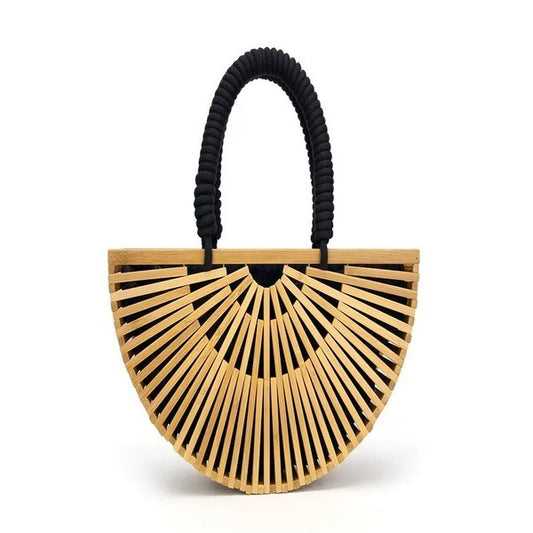 Vintage Bamboo Woven Handbag - LOLA LUXE