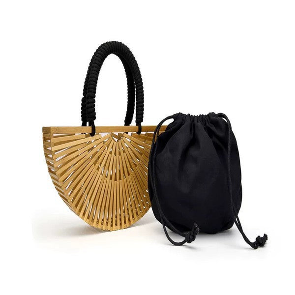 Vintage Bamboo Woven Handbag - LOLA LUXE