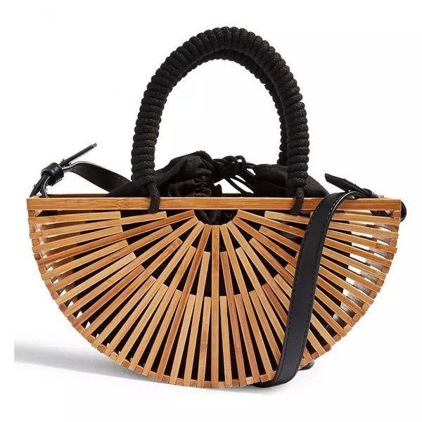 Vintage Bamboo Woven Handbag - LOLA LUXE