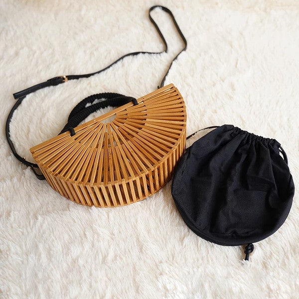 Vintage Bamboo Woven Handbag - LOLA LUXE