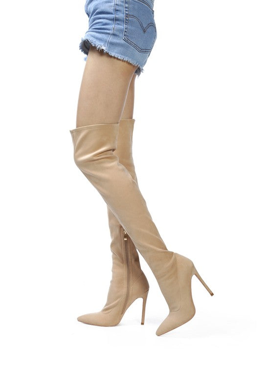 Tilera Stretch Over The Knee Stiletto Boots - lolaluxeshop