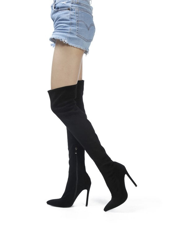 Tilera Stretch Over The Knee Stiletto Boots - lolaluxeshop