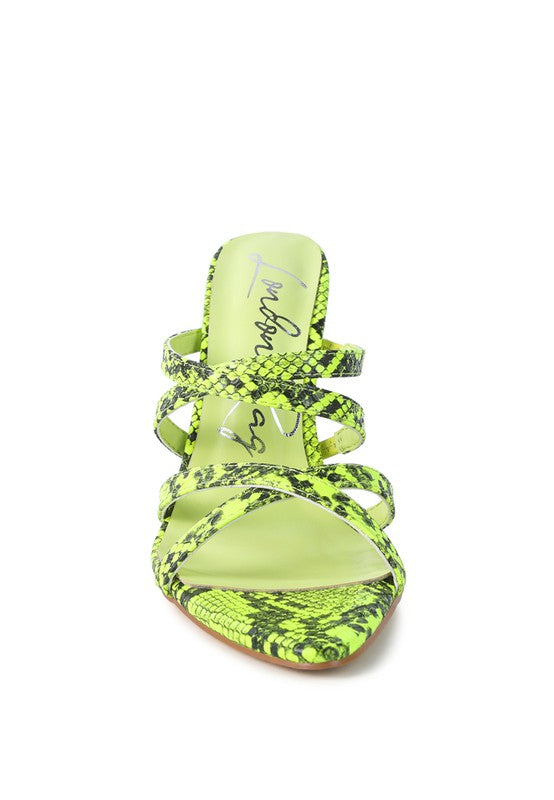 NIGHTCLUB HIGH HEELED NEON ANIMAL SANDALS - lolaluxeshop