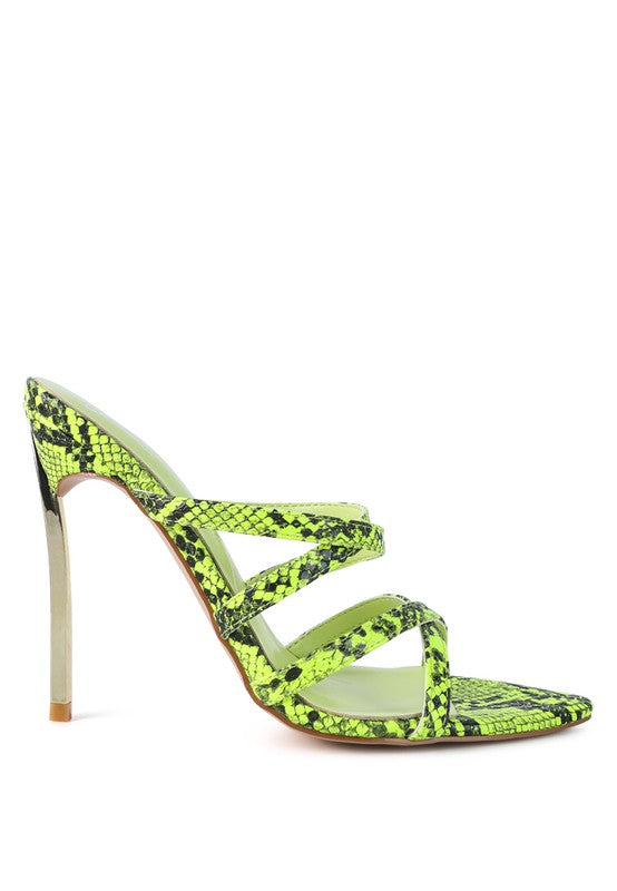 NIGHTCLUB HIGH HEELED NEON ANIMAL SANDALS - lolaluxeshop