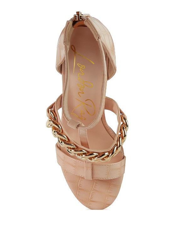 BONITA METAL CHAIN ZIP UP SANDAL - lolaluxeshop