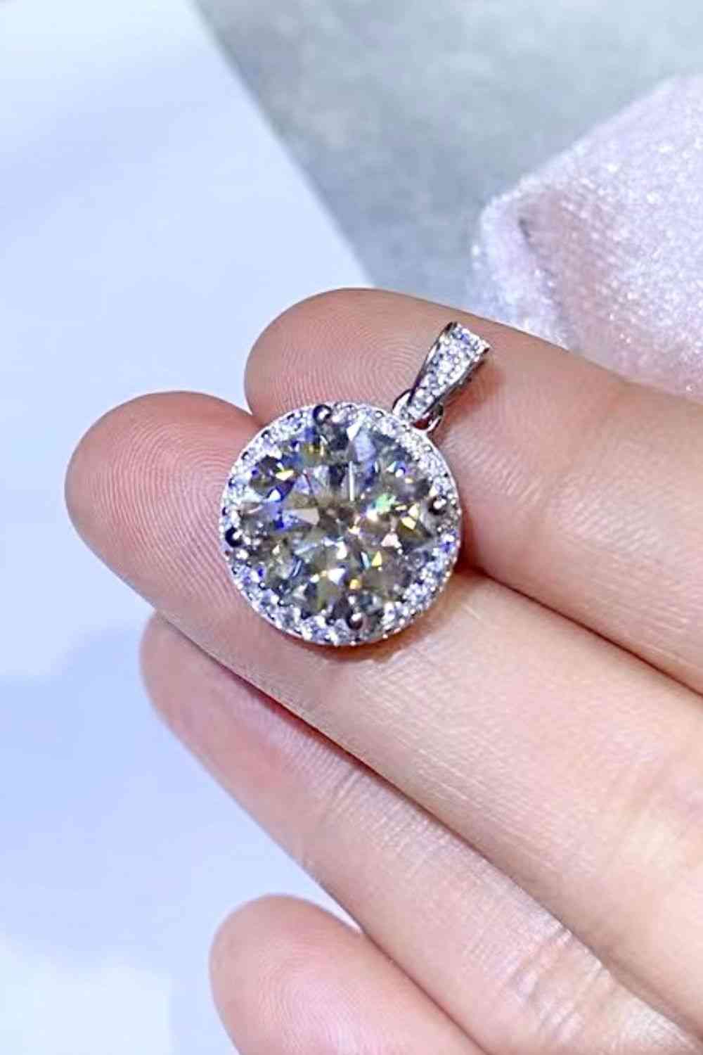 10 Carat Moissanite Pendant Platinum-Plated Necklace - lolaluxeshop