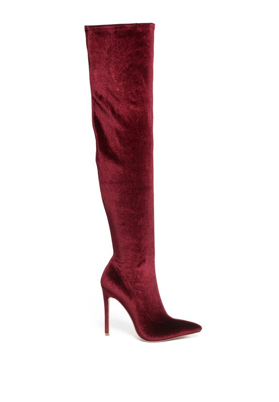 MADMAN STRETCH HIGH HEEL VELVET BOOT - lolaluxeshop