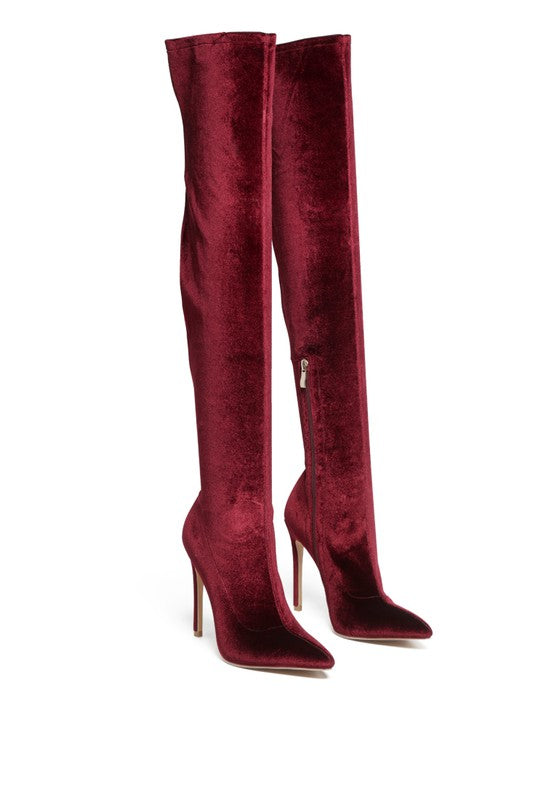 MADMAN STRETCH HIGH HEEL VELVET BOOT - lolaluxeshop