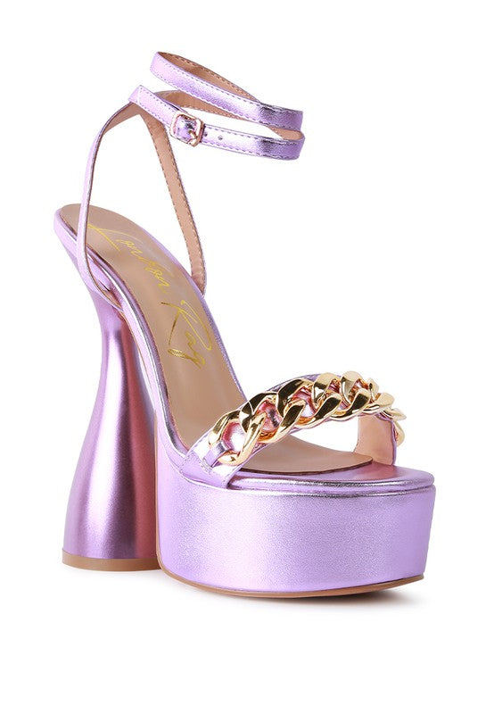 BIG BASH METALLIC HIGH PLATFORM CHUNKY SANDALS - lolaluxeshop