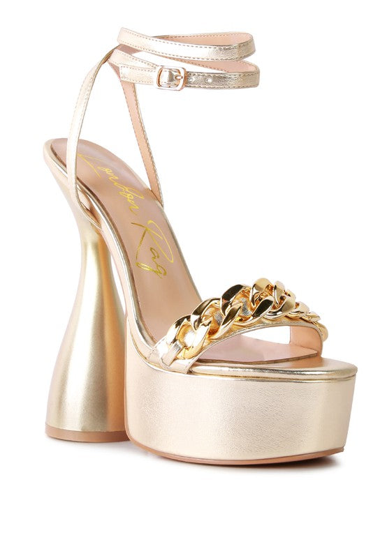 BIG BASH METALLIC HIGH PLATFORM CHUNKY SANDALS - lolaluxeshop