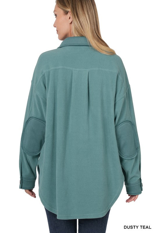 OVERSIZED BASIC FLEECE SHACKET - LOLA LUXE