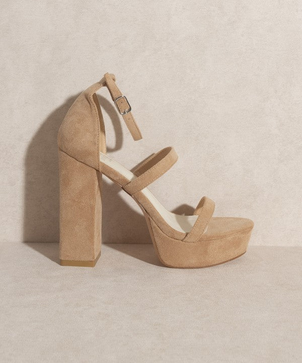 OASIS SOCIETY Raelynn   Suede Platform Heels - LOLA LUXE