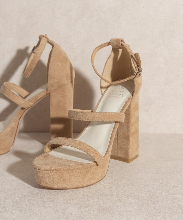 OASIS SOCIETY Raelynn   Suede Platform Heels - LOLA LUXE