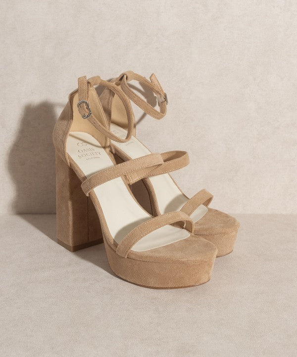 OASIS SOCIETY Raelynn   Suede Platform Heels - LOLA LUXE