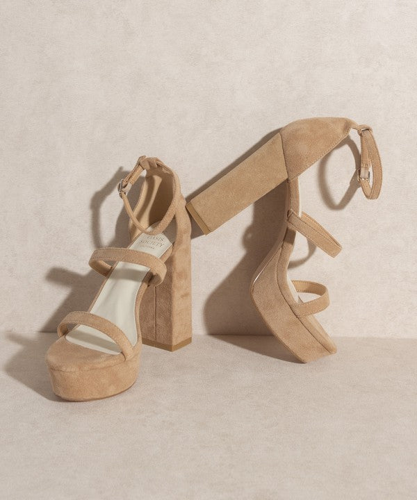 OASIS SOCIETY Raelynn   Suede Platform Heels - LOLA LUXE