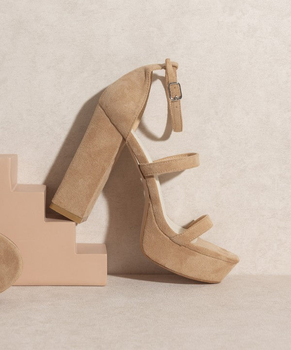 OASIS SOCIETY Raelynn   Suede Platform Heels - LOLA LUXE