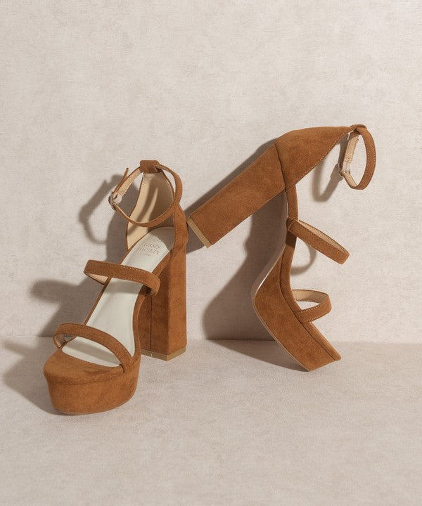 OASIS SOCIETY Raelynn   Suede Platform Heels - LOLA LUXE