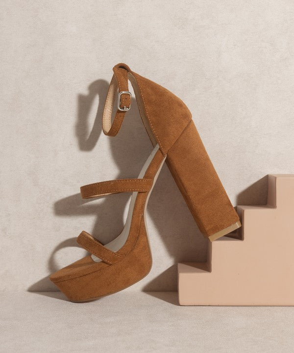 OASIS SOCIETY Raelynn   Suede Platform Heels - LOLA LUXE