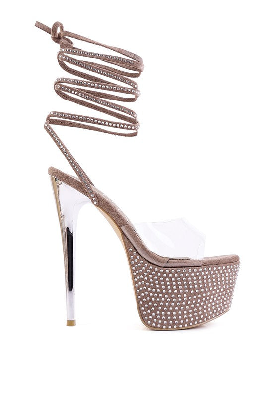 SUGAR MOM STRAPPY DIAMANTE PLATFORM HIGH HEELS - lolaluxeshop