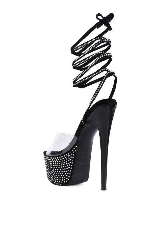 SUGAR MOM STRAPPY DIAMANTE PLATFORM HIGH HEELS - lolaluxeshop