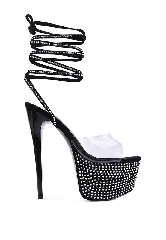 SUGAR MOM STRAPPY DIAMANTE PLATFORM HIGH HEELS - lolaluxeshop