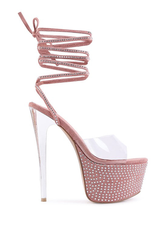 SUGAR MOM STRAPPY DIAMANTE PLATFORM HIGH HEELS - lolaluxeshop