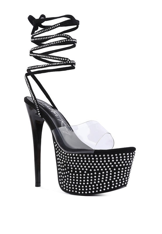 SUGAR MOM STRAPPY DIAMANTE PLATFORM HIGH HEELS - lolaluxeshop