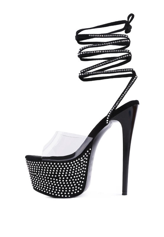 SUGAR MOM STRAPPY DIAMANTE PLATFORM HIGH HEELS - lolaluxeshop