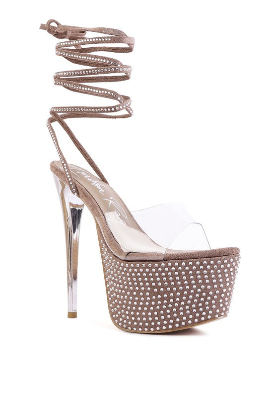 SUGAR MOM STRAPPY DIAMANTE PLATFORM HIGH HEELS - lolaluxeshop