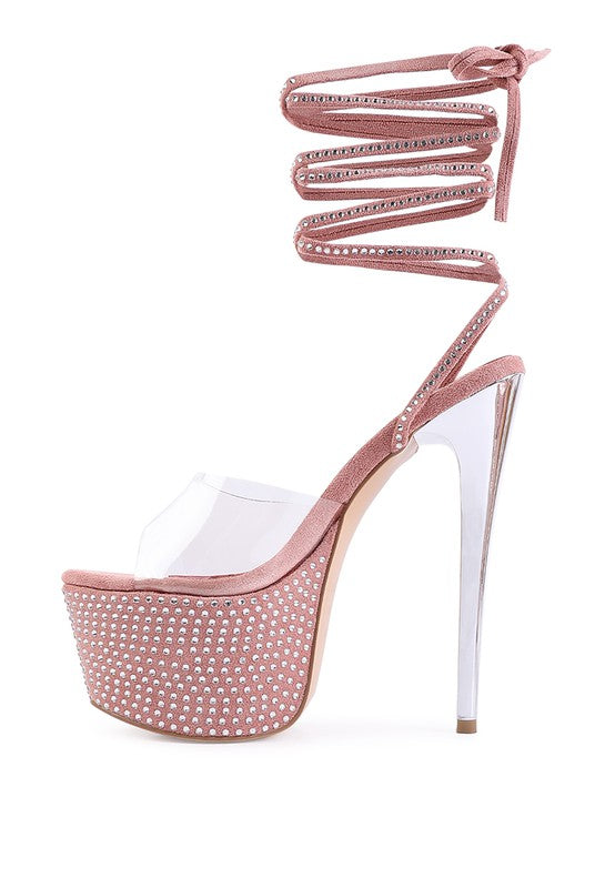 SUGAR MOM STRAPPY DIAMANTE PLATFORM HIGH HEELS - lolaluxeshop