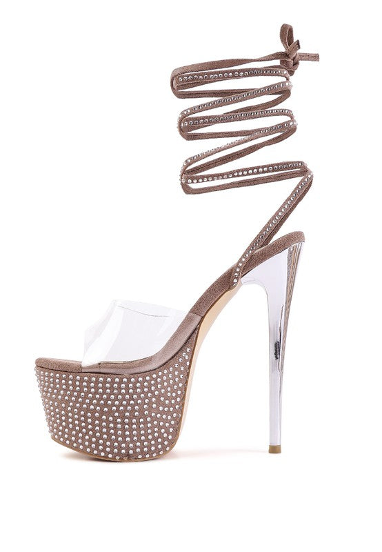 SUGAR MOM STRAPPY DIAMANTE PLATFORM HIGH HEELS - lolaluxeshop