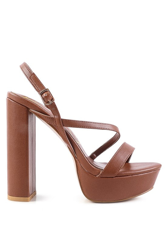 SLEGS Slingback Block High Heeled Sandals - lolaluxeshop