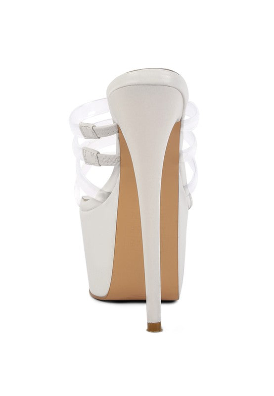 SHOTS UP ULTRA HIGH HEEL CLEAR STRAPS SANDALS - lolaluxeshop