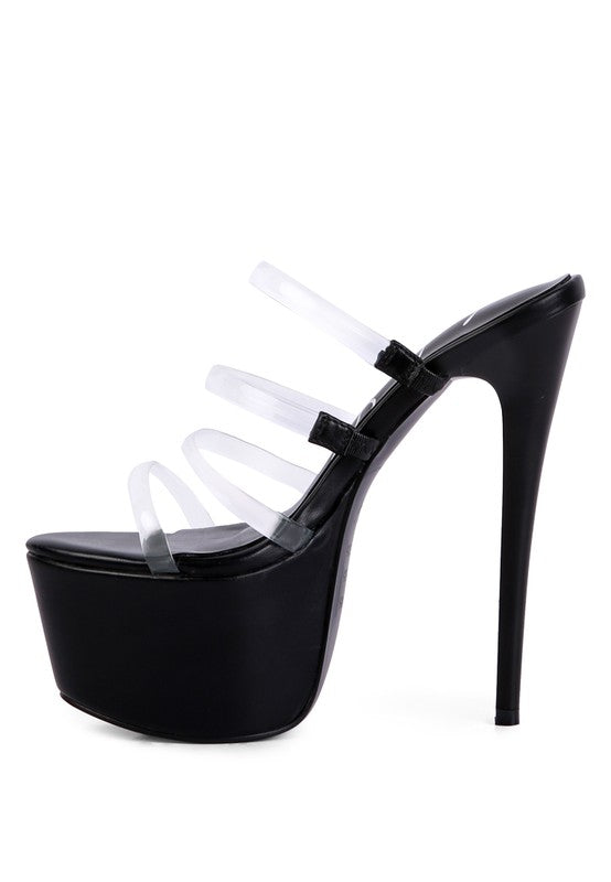 SHOTS UP ULTRA HIGH HEEL CLEAR STRAPS SANDALS - lolaluxeshop