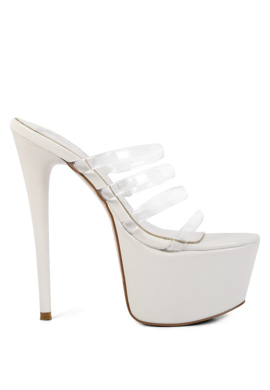 SHOTS UP ULTRA HIGH HEEL CLEAR STRAPS SANDALS - lolaluxeshop